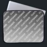 Gray (changeable color) Ombre & Text Pattern Laptopschutzhülle<br><div class="desc">Modern looking,  customizable design,  edit as you like!</div>
