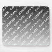 Gray (changeable color) Ombre & Text Pattern Mousepad (Vorne)