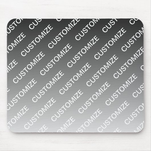 Gray (changeable color) Ombre & Text Pattern Mousepad (Vorne)