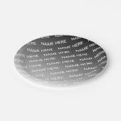 Gray (changeable color) Ombre & Text Pattern Pappteller (Schrägansicht)