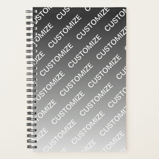Gray (changeable color) Ombre & Text Pattern Planer (Vorderseite)