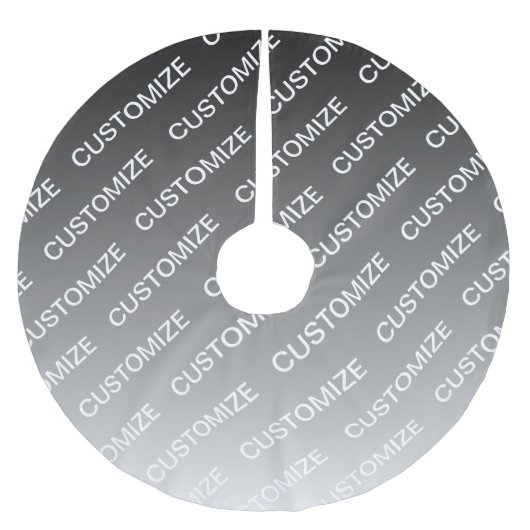 Gray (changeable color) Ombre & Text Pattern Polyester Weihnachtsbaumdecke (Vorderseite)