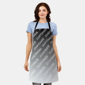 Gray (changeable color) Ombre & Text Pattern Schürze (Getragen)
