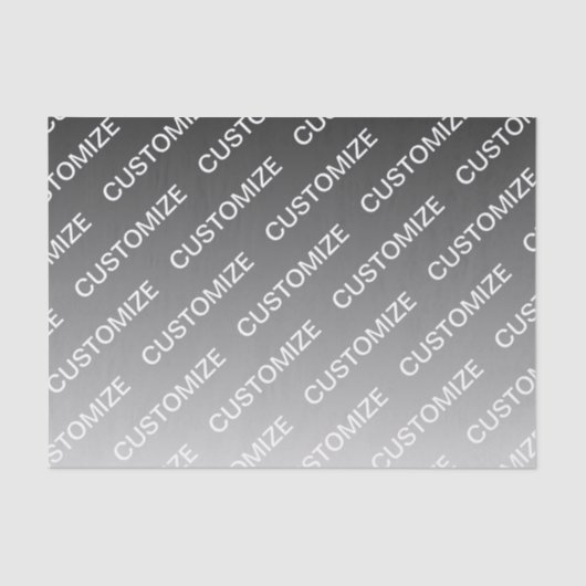 Gray (changeable color) Ombre & Text Pattern Seidenpapier (Vorderseite)