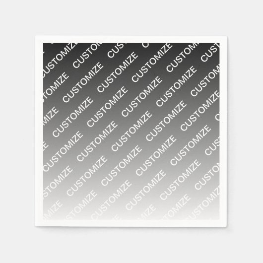 Gray (changeable color) Ombre & Text Pattern Serviette (Vorderseite)