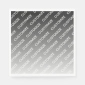 Gray (changeable color) Ombre & Text Pattern Serviette (Vorderseite)