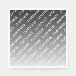 Gray (changeable color) Ombre & Text Pattern Serviette