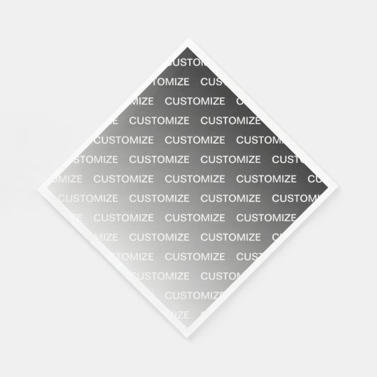 Gray (changeable color) Ombre & Text Pattern Serviette (Ecke)