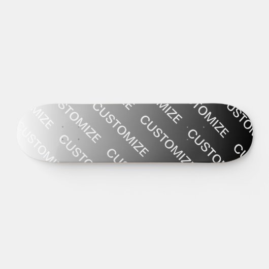 Gray (changeable color) Ombre & Text Pattern Skateboard (Horizontal)