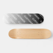 Gray (changeable color) Ombre & Text Pattern Skateboard (Horizontal)