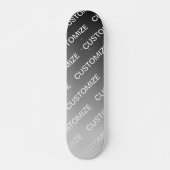 Gray (changeable color) Ombre & Text Pattern Skateboard (Vorne)
