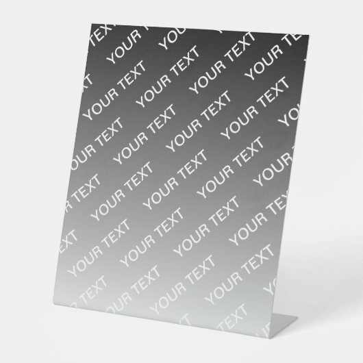 Gray (changeable color) Ombre & Text Pattern Sockelschild (Vorderseite)
