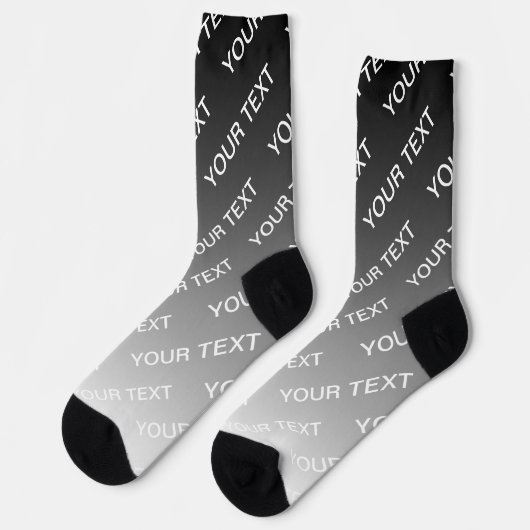 Gray (changeable color) Ombre & Text Pattern Socken (Linkes Detail)