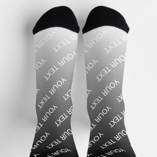 Gray (changeable color) Ombre & Text Pattern Socken (Oben)
