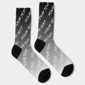 Gray (changeable color) Ombre & Text Pattern Socken (Rechts)