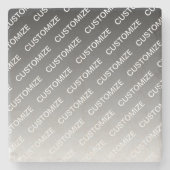 Gray (changeable color) Ombre & Text Pattern Steinuntersetzer (Vorderseite)