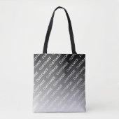Gray (changeable color) Ombre & Text Pattern Tasche (Vorderseite)