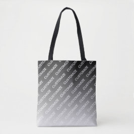 Gray (changeable color) Ombre & Text Pattern Tasche