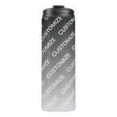 Gray (changeable color) Ombre & Text Pattern Thermosbecher (Vorderseite)