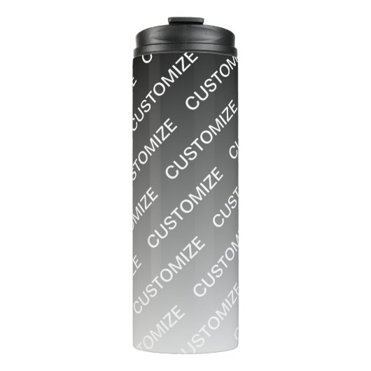 Gray (changeable color) Ombre & Text Pattern Thermosbecher (Vorderseite)
