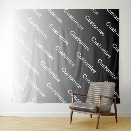 Gray (changeable color) Ombre & Text Pattern Wandteppich (Beispiel (Horizontal))