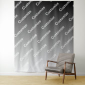 Gray (changeable color) Ombre & Text Pattern Wandteppich (Beispiel)