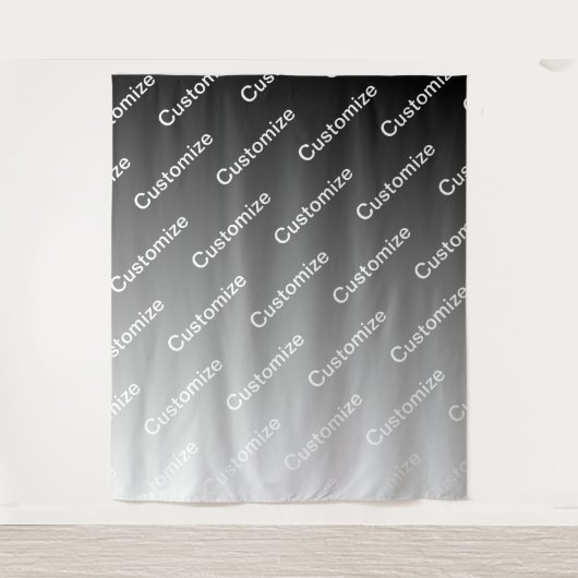 Gray (changeable color) Ombre & Text Pattern Wandteppich (Vorderseite)