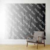 Gray (changeable color) Ombre & Text Pattern Wandteppich (Beispiel (Horizontal))