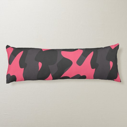 Gray, Charcoal and pink camo Seitenschläferkissen (Rückseite)