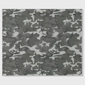 Gray Charcoal Camouflage Camouflage Geschenkpapier (Flach)