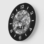 Gray Charcoal Urban Digital Camouflage Personalisi Große Wanduhr (Winkel)