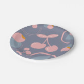 GRAY CHERRY PATTERN PAPPTELLER (Schrägansicht)