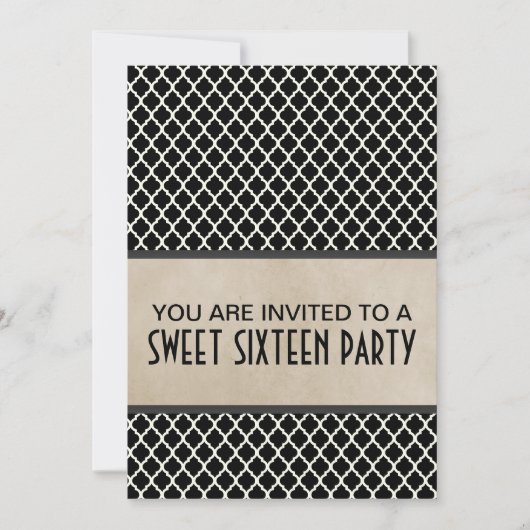 Gray Chic Quarto Sweet 16 Einladung (Vorderseite)
