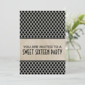 Gray Chic Quarto Sweet 16 Einladung (Stehend Vorderseite)