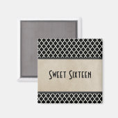 Gray Chic Quarto Sweet 16 Magnet (Vorderseite/Rückseite)