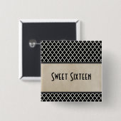 Gray Chic Quatrefolie Sweet 16 Button (Vorne & Hinten)