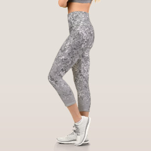 Gray Chic Unique Muster Capri Leggings