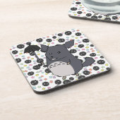 Gray Chinchilla Pastel Candy Stars Getränkeuntersetzer (Linke Seite)