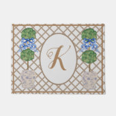 Gray Chinoiserie Ginger Jar Jars Topiary Basket Fußmatte (Vorderseite)