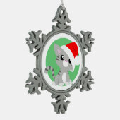 Gray Christmas Kitty Ornament (Links)