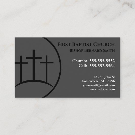 Gray Church Pastor or or Deacon Visitenkarte (Vorderseite)