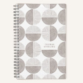 Gray Circle Geometric Muster Spiral Notebook Notizblock (Vorderseite)