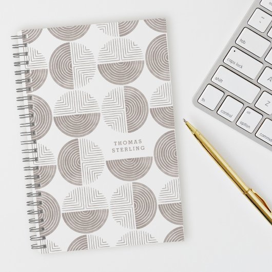Gray Circle Geometric Muster Spiral Notebook Notizblock