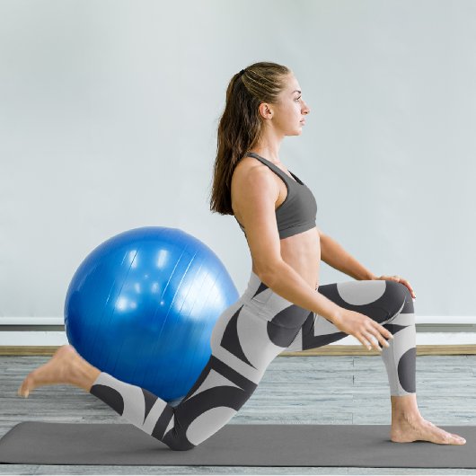 Gray Circles Capri Leggings