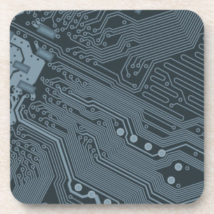 Gray Circuit Board Getränkeuntersetzer