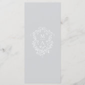 Gray Classic Bloral Border Wedding Menükarte (Rückseite)