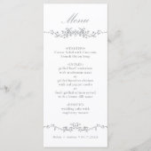 Gray Classic Bloral Border Wedding Menükarte (Vorderseite)