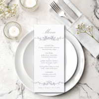 Gray Classic Bloral Border Wedding