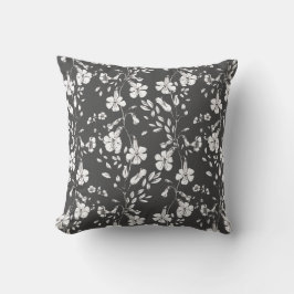 Gray Classic Botanical Florals Wedding Gift Kissen