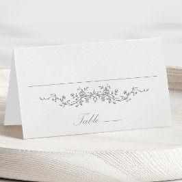 Gray Classic Floral Wedding Platzkarte